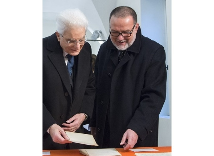 Melloni e Mattarella nella sede della Fscire Melloni e Mattarella nella sede della Fscire